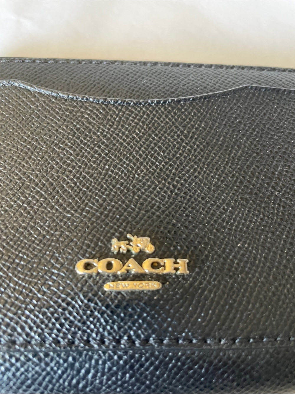 Coach wallet Black Zip-Around Saffiano Wallet with Gold Hardware - Picture 2 of 10